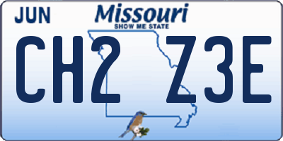 MO license plate CH2Z3E