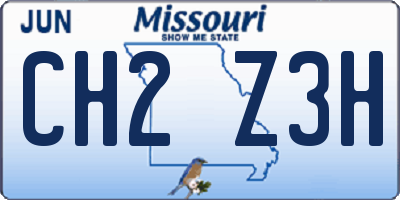 MO license plate CH2Z3H
