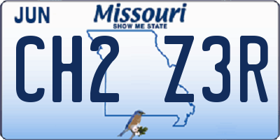 MO license plate CH2Z3R