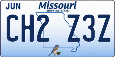 MO license plate CH2Z3Z