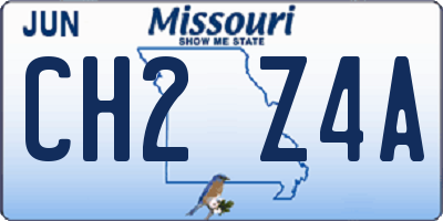MO license plate CH2Z4A