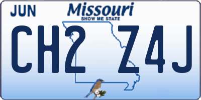 MO license plate CH2Z4J