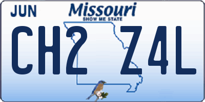 MO license plate CH2Z4L