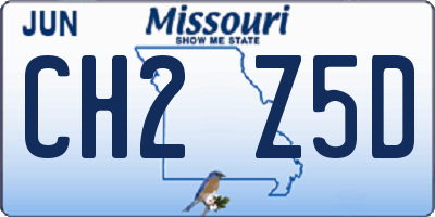 MO license plate CH2Z5D