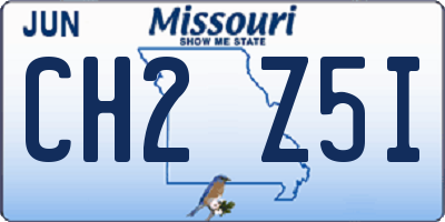 MO license plate CH2Z5I