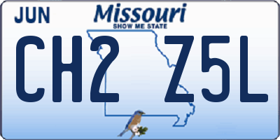 MO license plate CH2Z5L