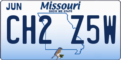 MO license plate CH2Z5W