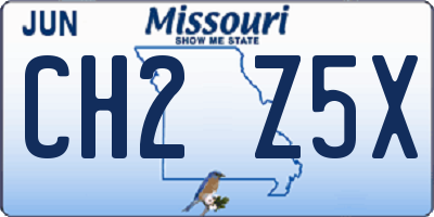 MO license plate CH2Z5X