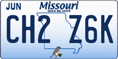 MO license plate CH2Z6K