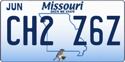 MO license plate CH2Z6Z