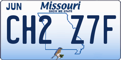 MO license plate CH2Z7F