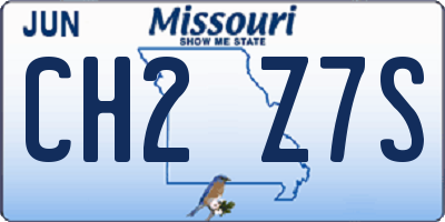 MO license plate CH2Z7S