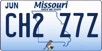 MO license plate CH2Z7Z