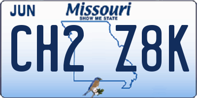 MO license plate CH2Z8K
