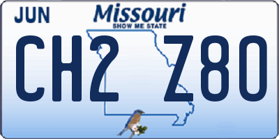 MO license plate CH2Z8O