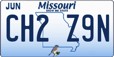 MO license plate CH2Z9N