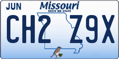 MO license plate CH2Z9X