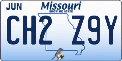 MO license plate CH2Z9Y