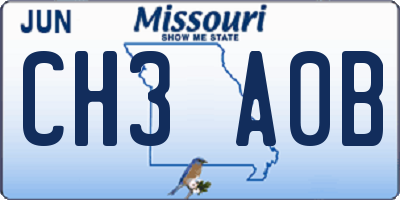 MO license plate CH3A0B