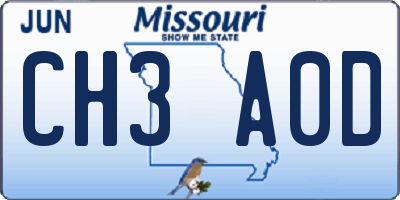 MO license plate CH3A0D