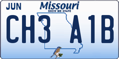 MO license plate CH3A1B