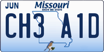 MO license plate CH3A1D