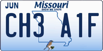 MO license plate CH3A1F