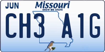 MO license plate CH3A1G