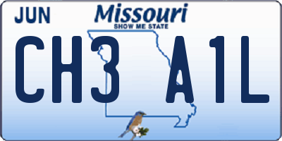 MO license plate CH3A1L