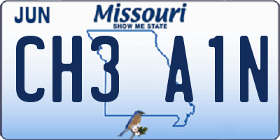 MO license plate CH3A1N