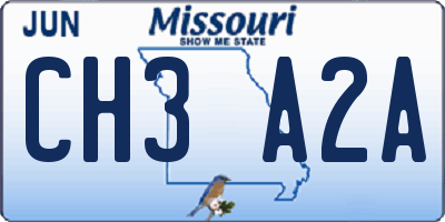 MO license plate CH3A2A