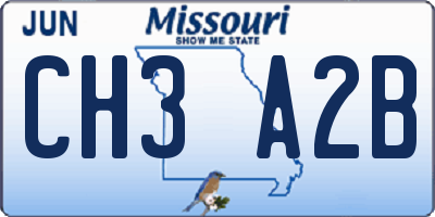 MO license plate CH3A2B