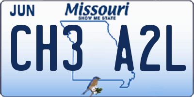 MO license plate CH3A2L