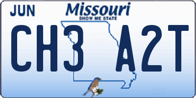 MO license plate CH3A2T
