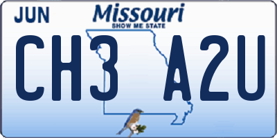 MO license plate CH3A2U
