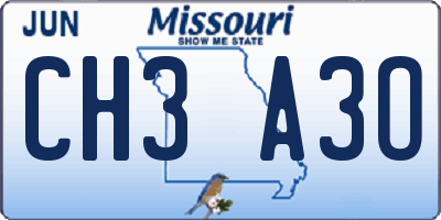 MO license plate CH3A3O