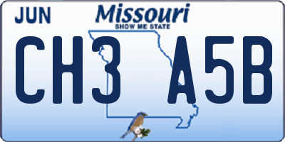 MO license plate CH3A5B