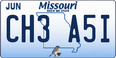 MO license plate CH3A5I