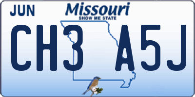 MO license plate CH3A5J