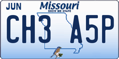 MO license plate CH3A5P