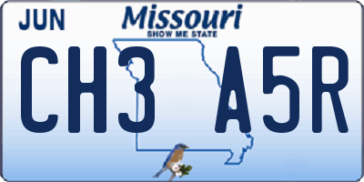 MO license plate CH3A5R