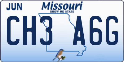 MO license plate CH3A6G