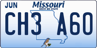 MO license plate CH3A6O