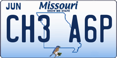 MO license plate CH3A6P