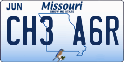 MO license plate CH3A6R