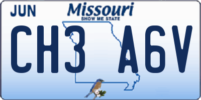 MO license plate CH3A6V