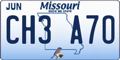 MO license plate CH3A7O