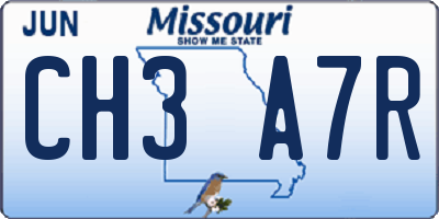 MO license plate CH3A7R