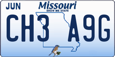 MO license plate CH3A9G