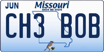 MO license plate CH3B0B